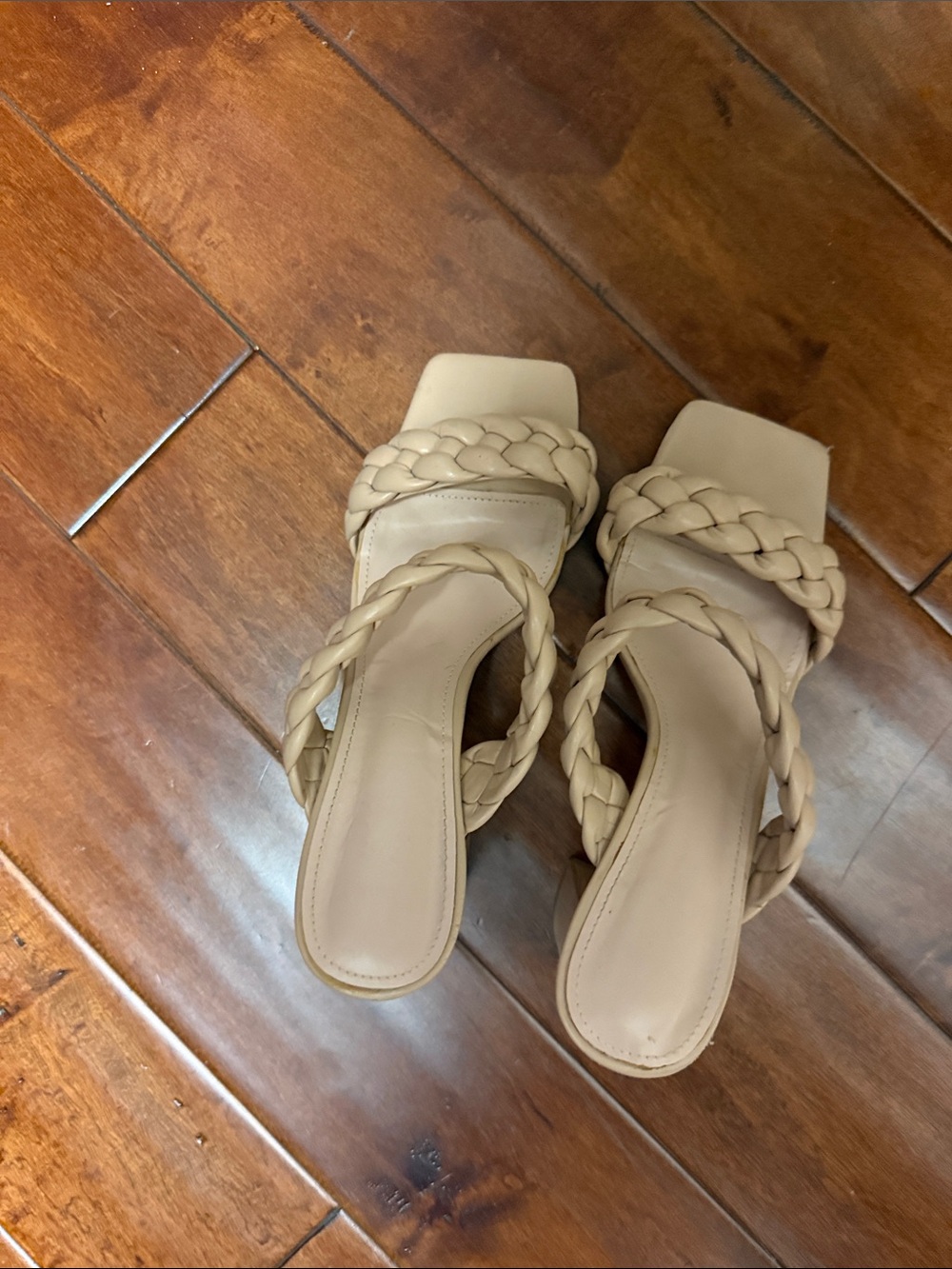Braided Slide Sandals in Beige - Women